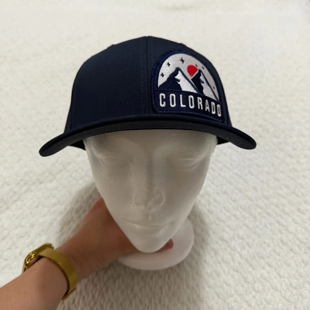 Richardson 112 Hat with Colorado Patch Navy Blue SnapBack Hat New